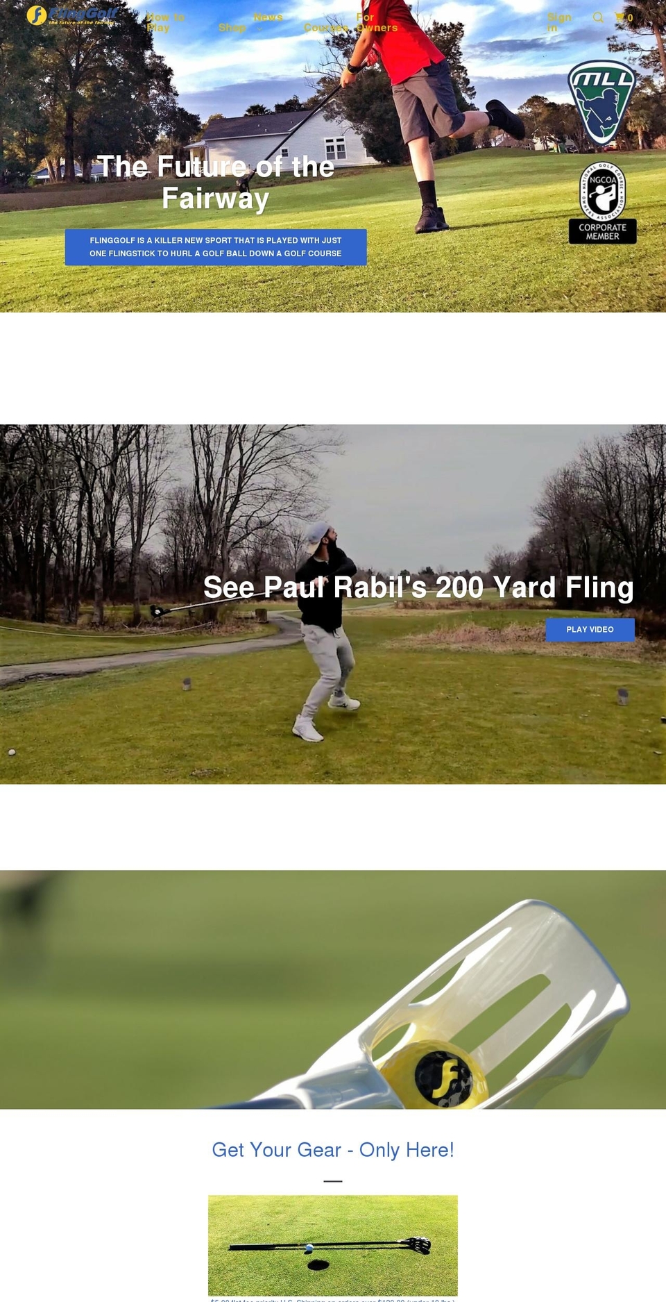 flinggolf.com shopify website screenshot
