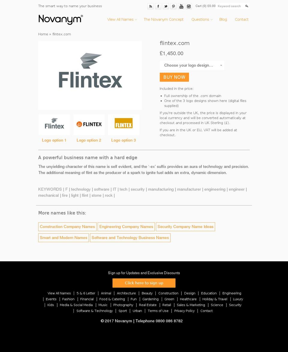 flintex.com shopify website screenshot