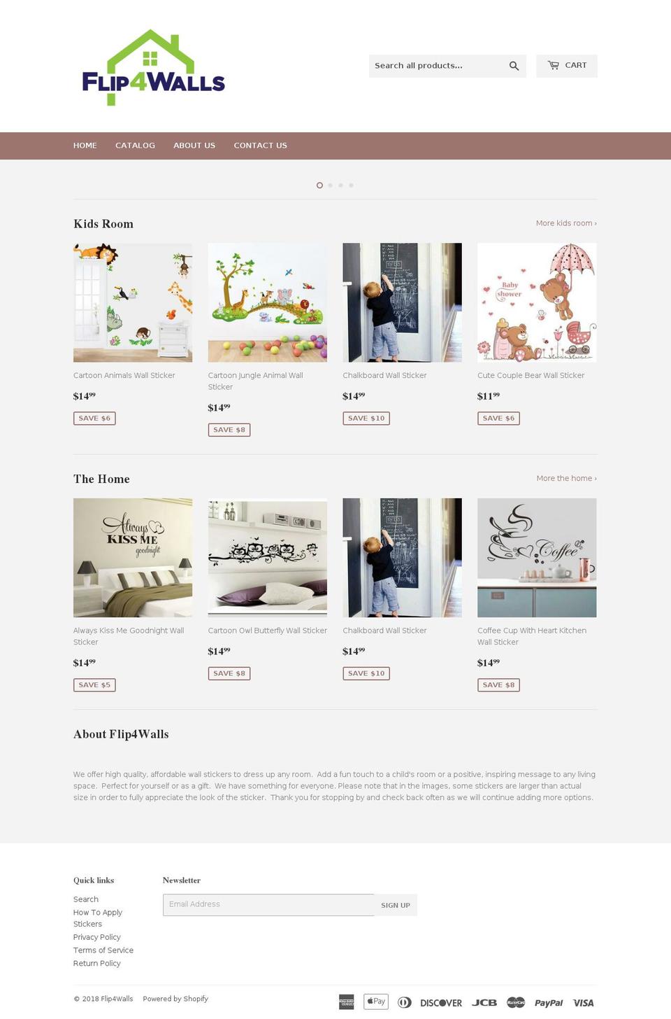 flip4walls.com — Shopify storefront screenshot