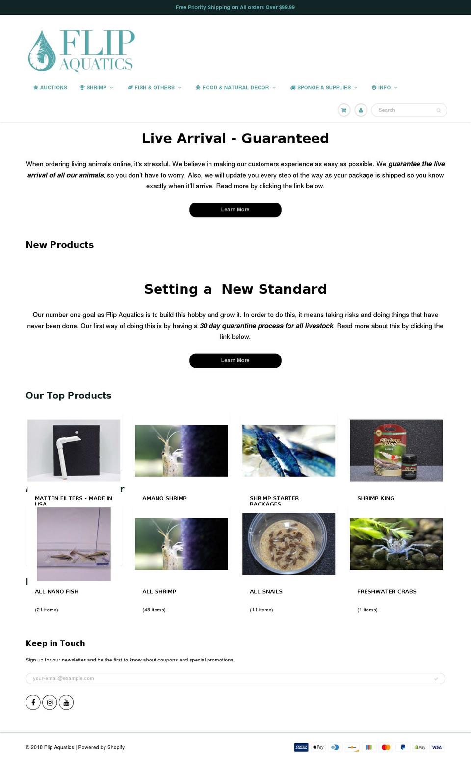 flipaquatics.com shopify website screenshot