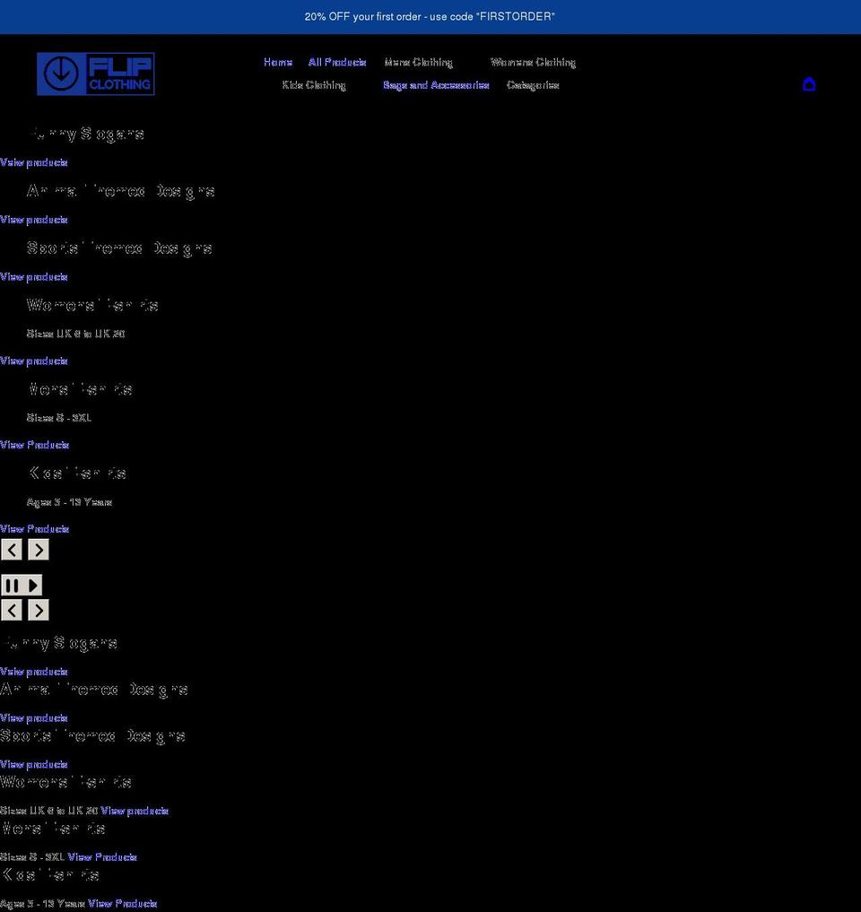 flipclothing.co.uk shopify website screenshot