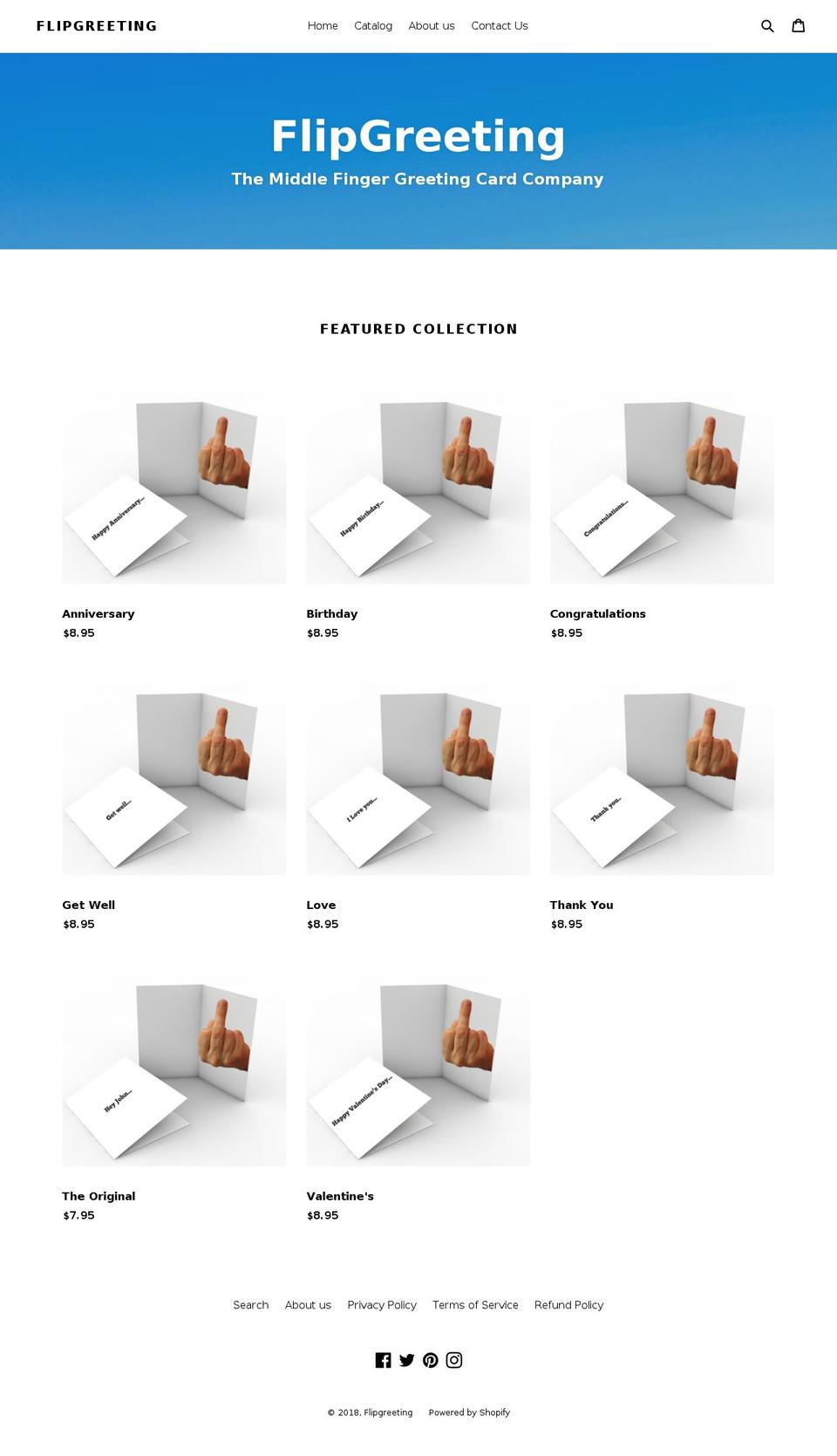 flipgreeting.com — Shopify storefront screenshot