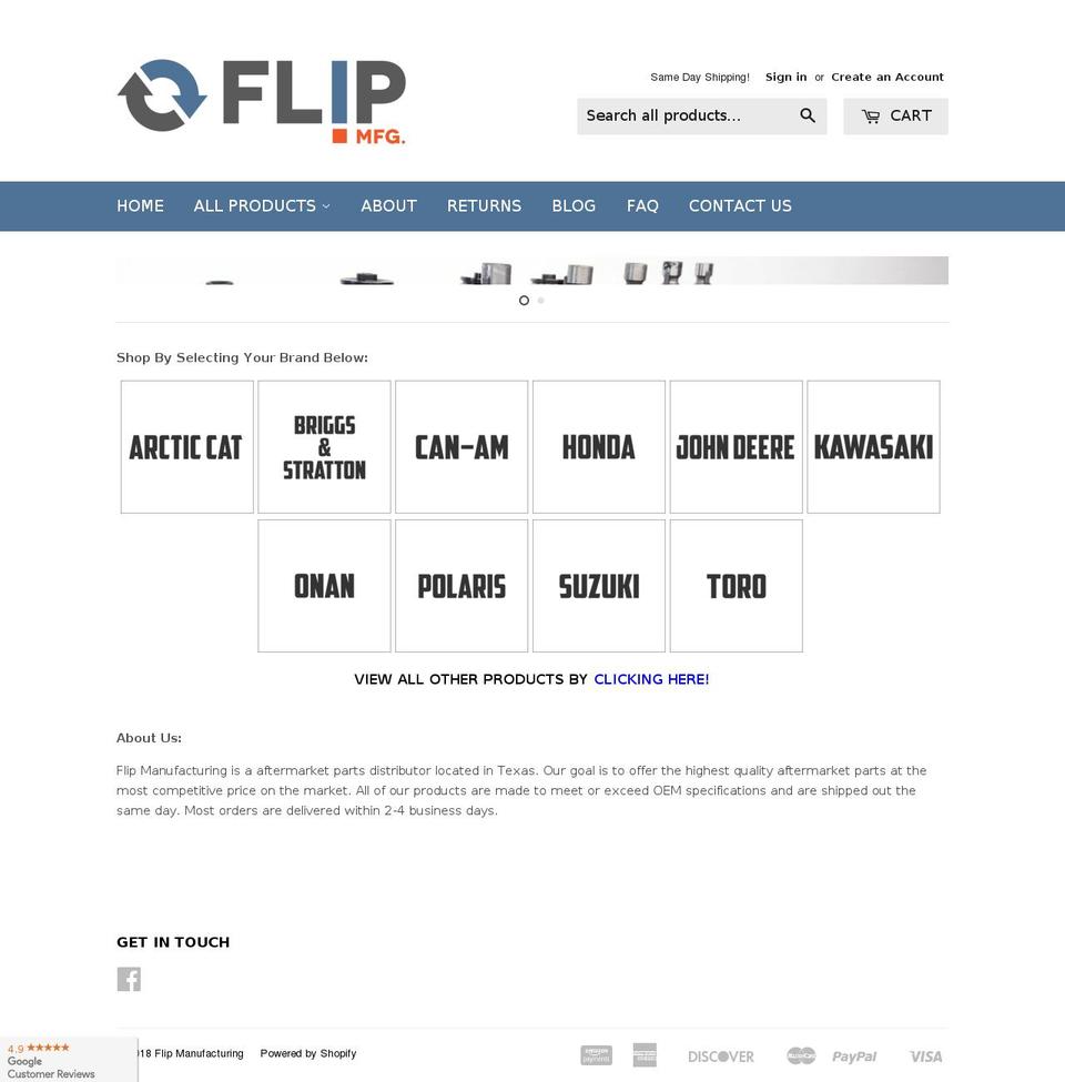 (Shop Powersports Theme) 2.0 Shopify theme site example flipmanufacturing.com