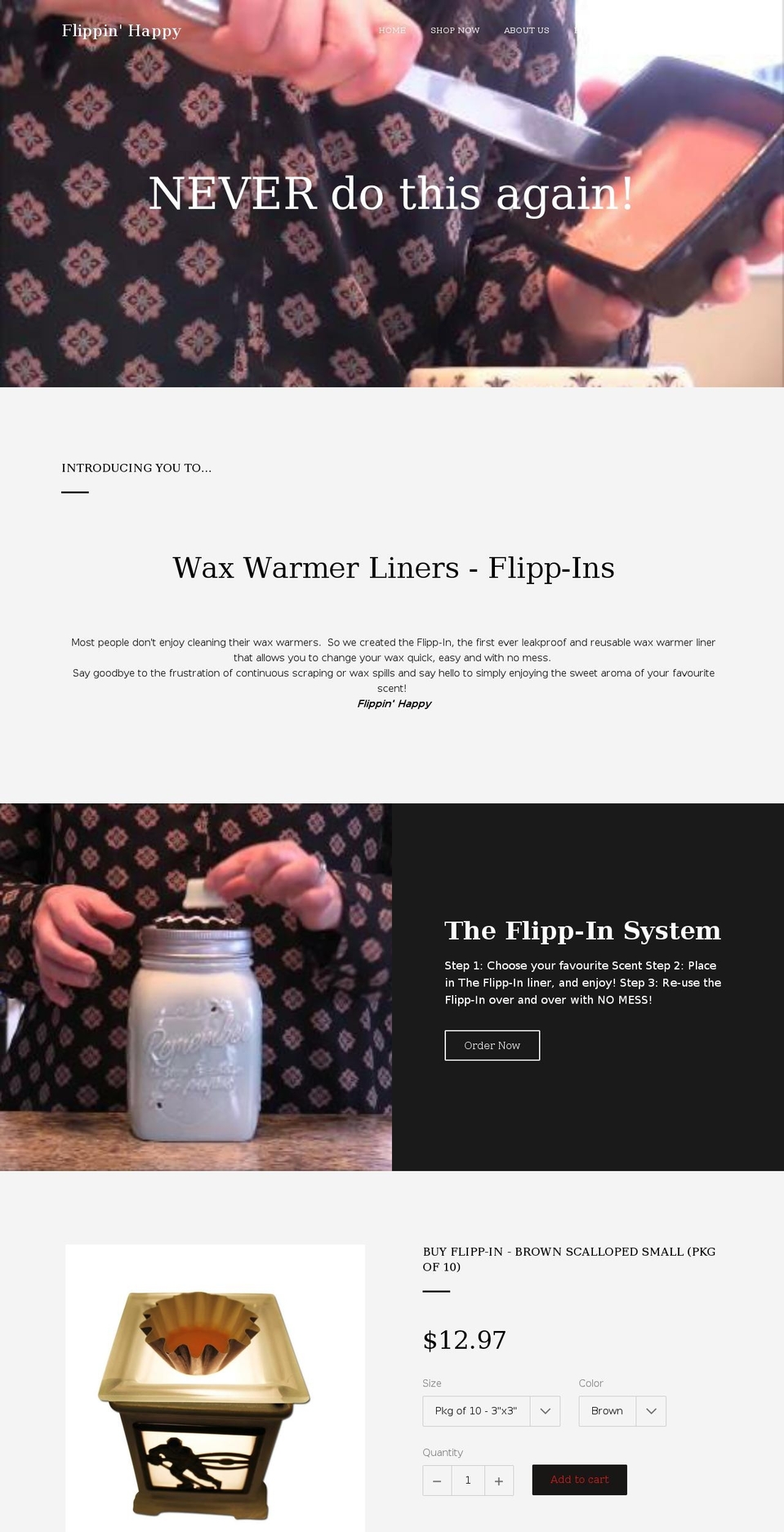 flippinhappy.com shopify website screenshot