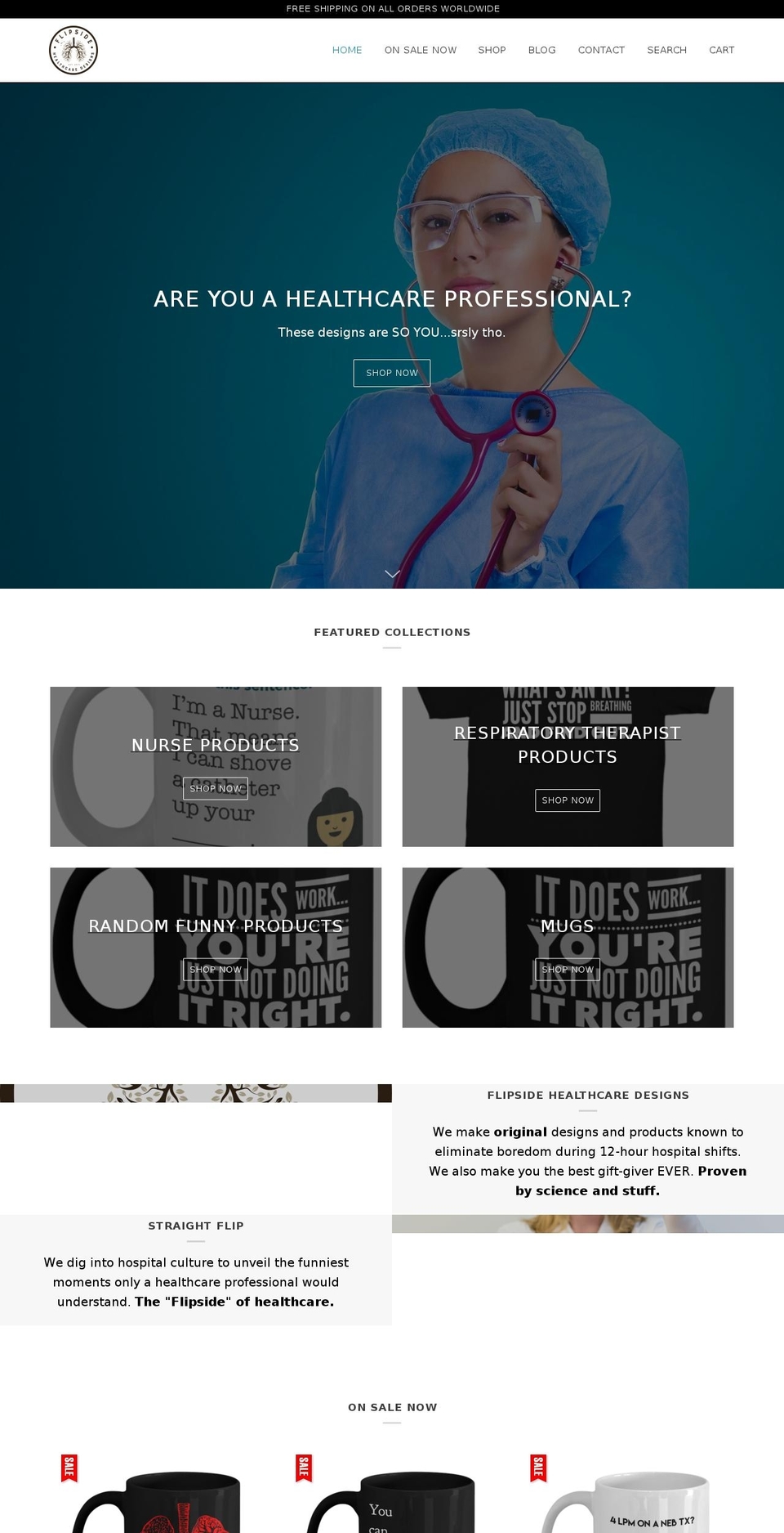 flipsidehealthcaredesigns.com — Shopify storefront screenshot