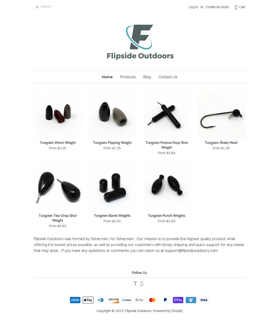 flipsidetungsten.com — Shopify storefront screenshot