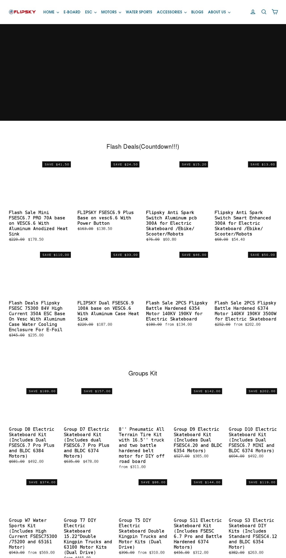 flipsky.net shopify website screenshot