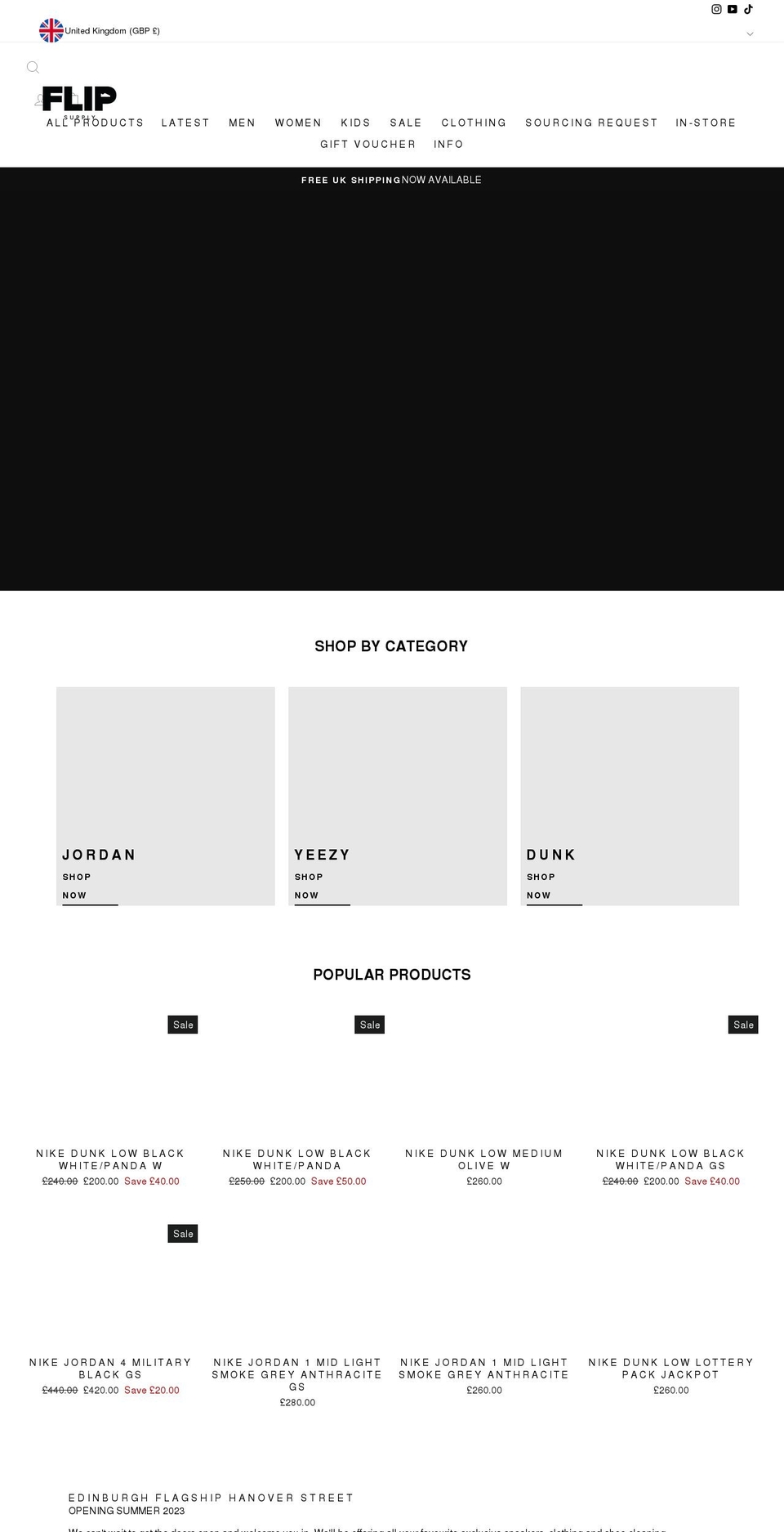 flipsupply.co.uk shopify website screenshot