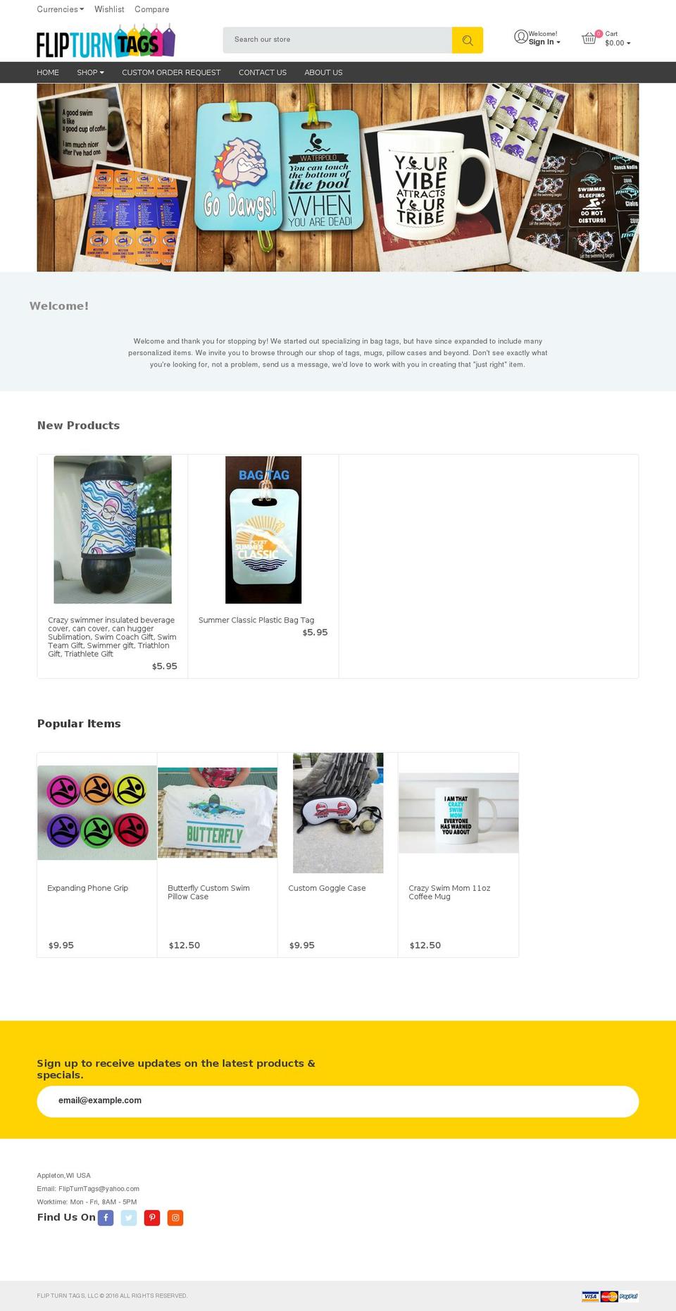 flipturntags.com shopify website screenshot