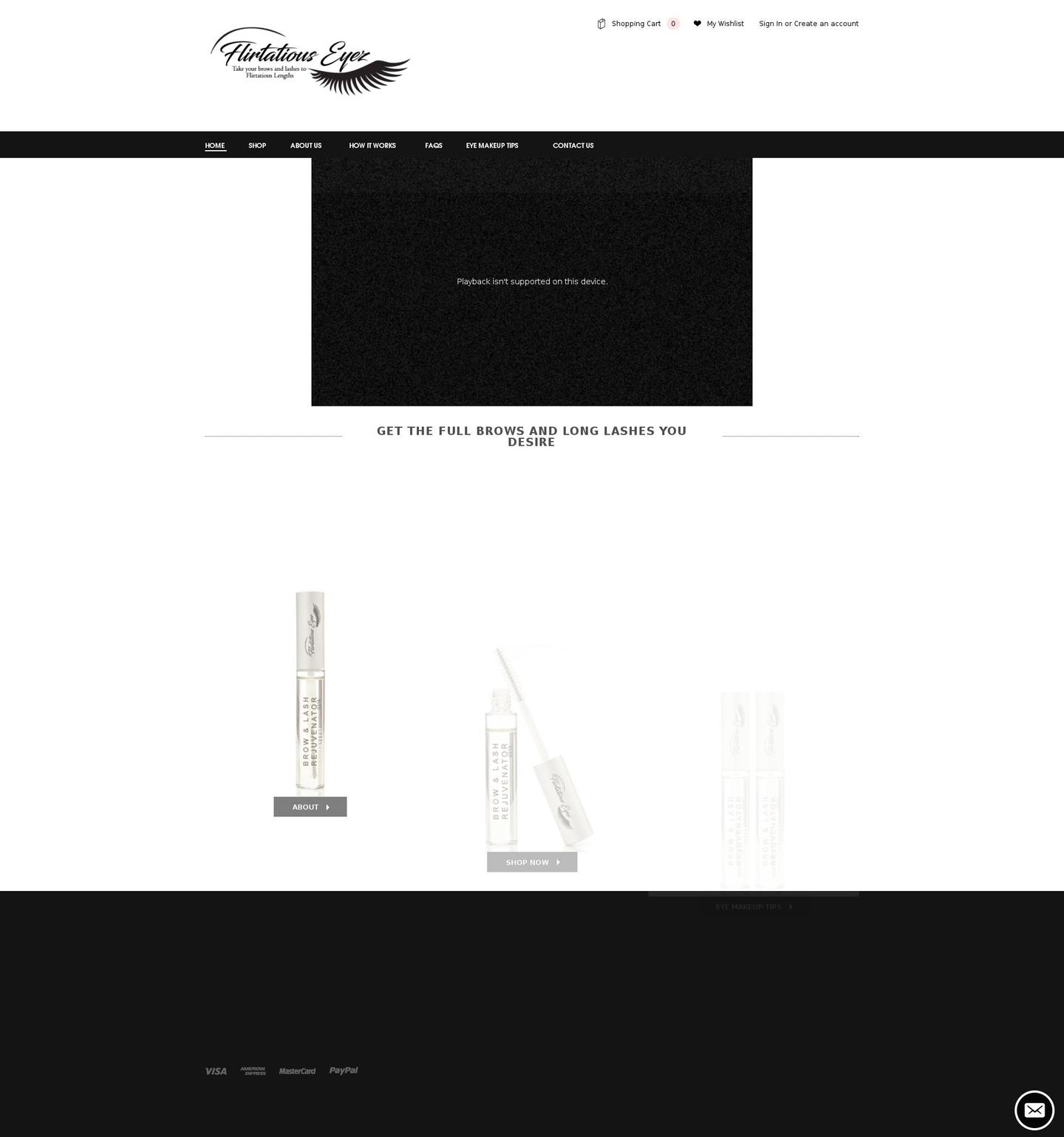 flirtatiouseyez.com shopify website screenshot