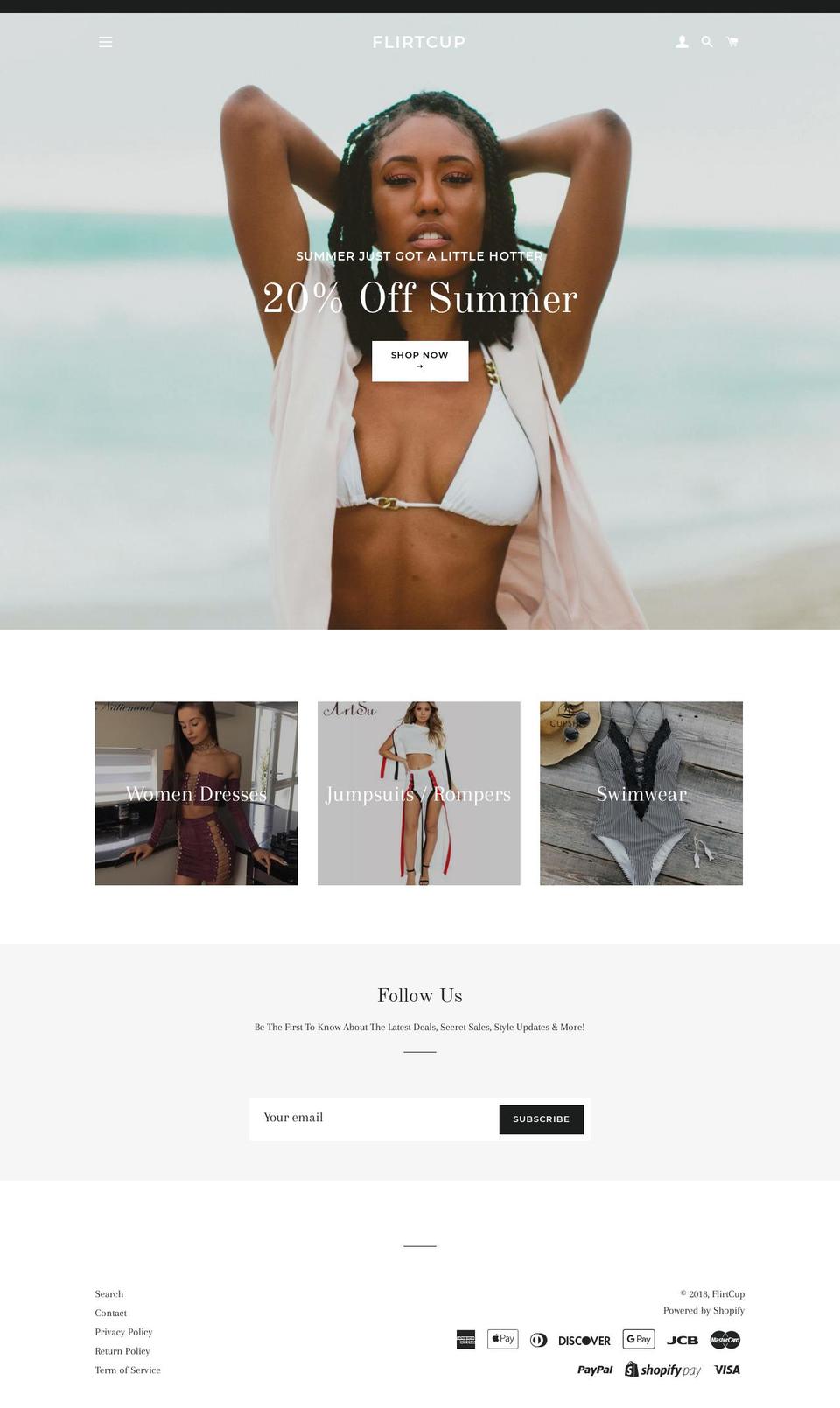 flirtcup.com — Shopify storefront screenshot