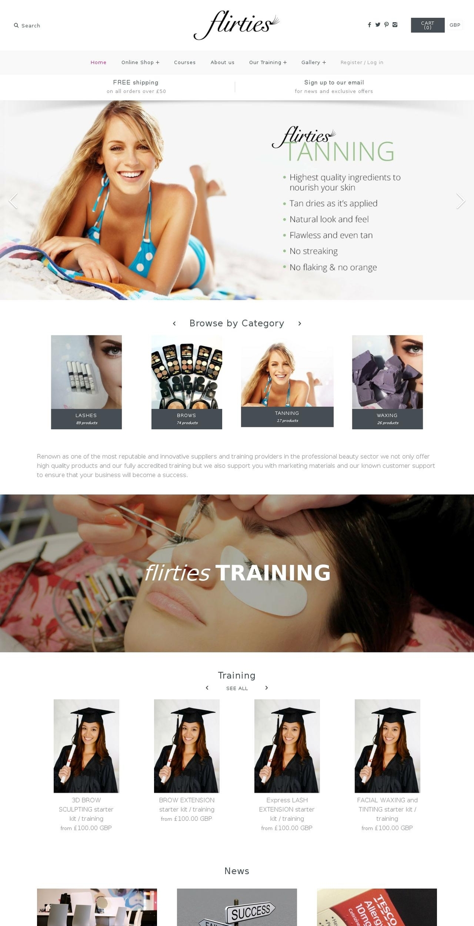 flirtiesbeauty.com shopify website screenshot