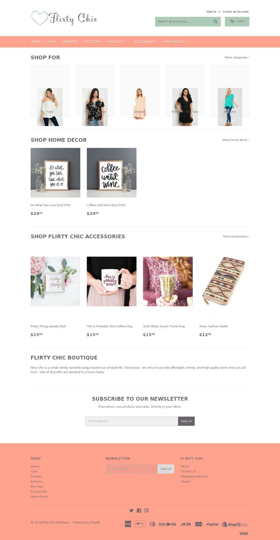 flirtychicboutique.com — Shopify storefront screenshot