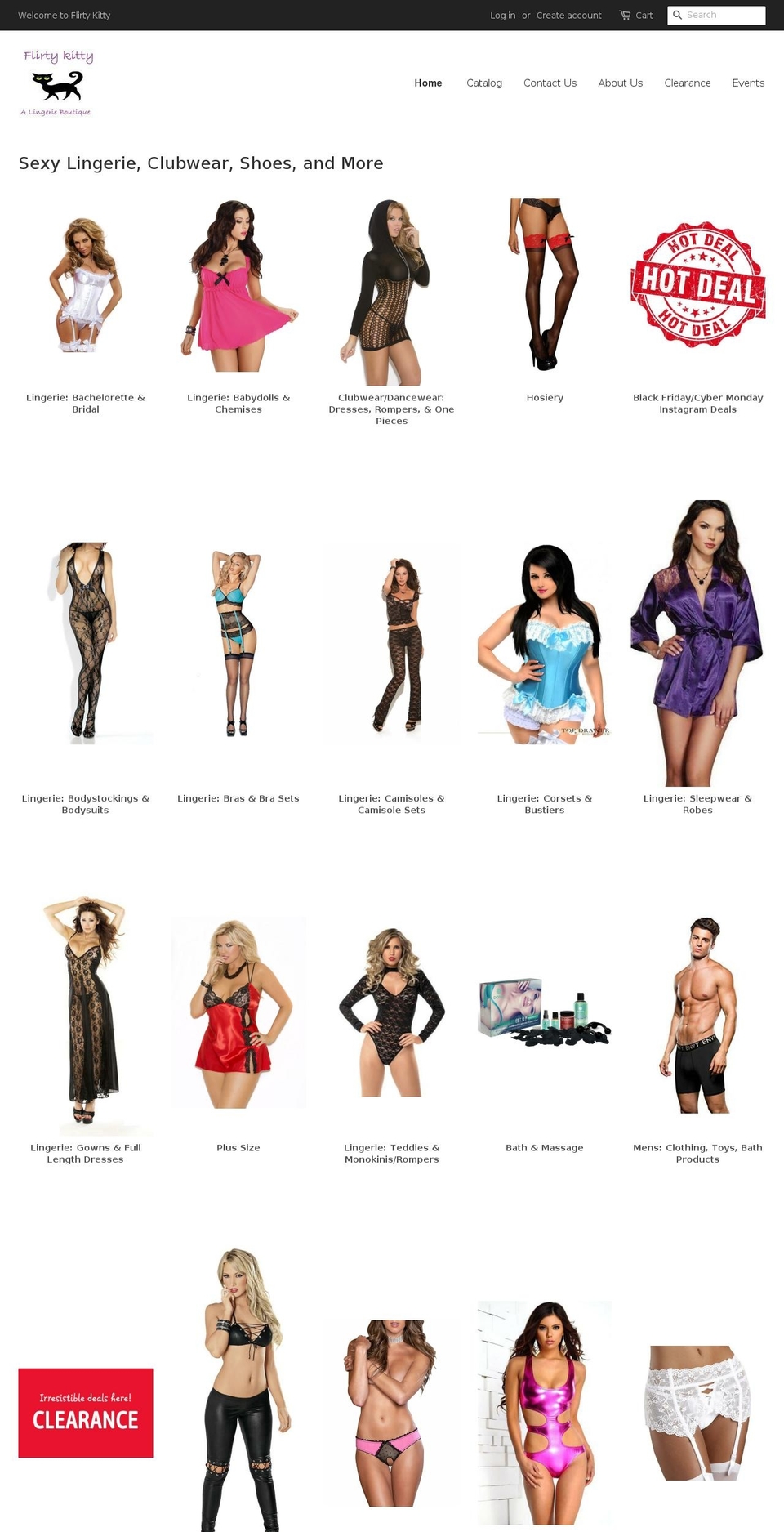 flirtykitty.com shopify website screenshot