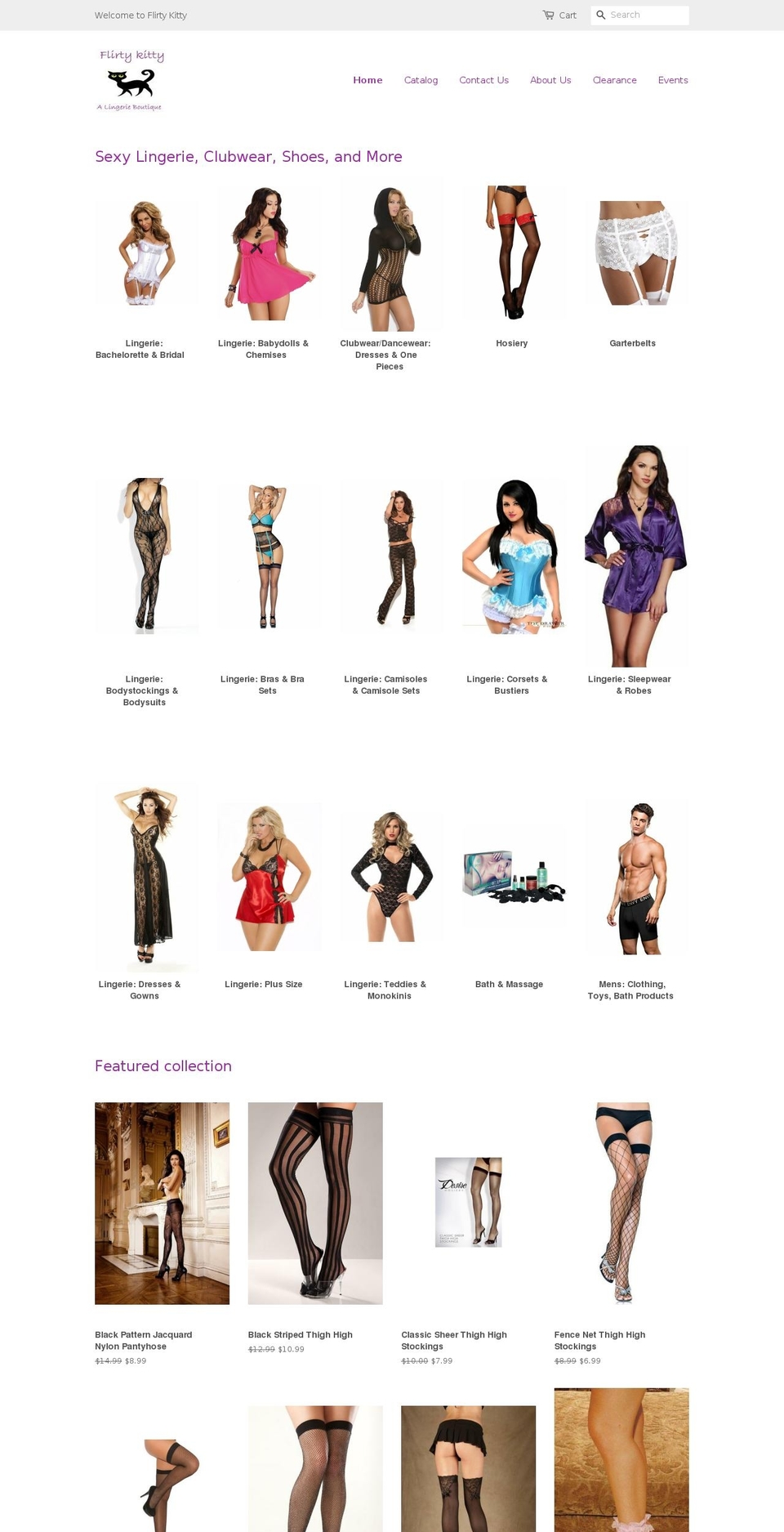 flirtykitty.net shopify website screenshot