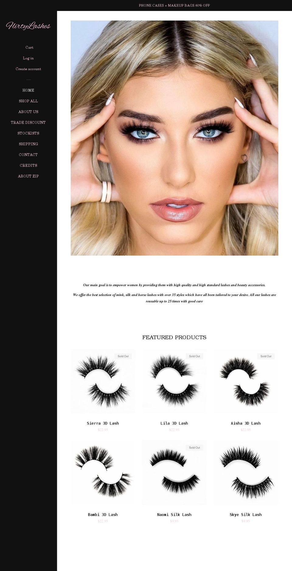 Pop with Laybuy Shopify theme site example flirtylashes.com.au