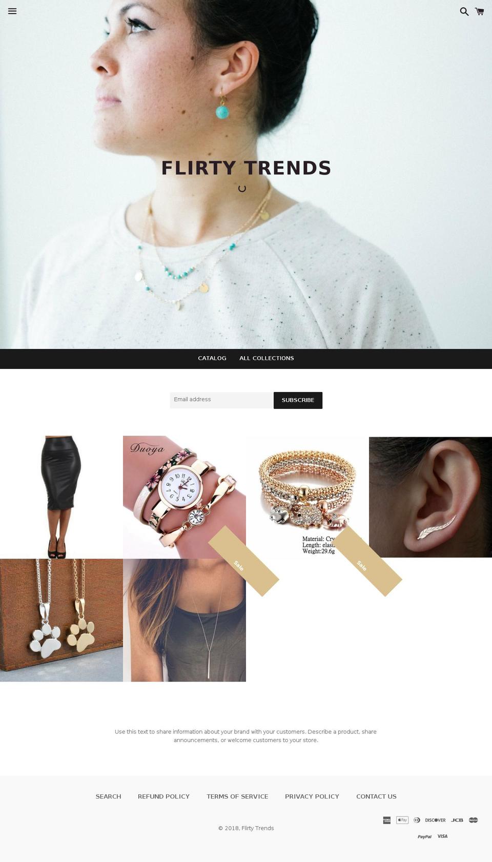 flirtytrends.com — Shopify storefront screenshot