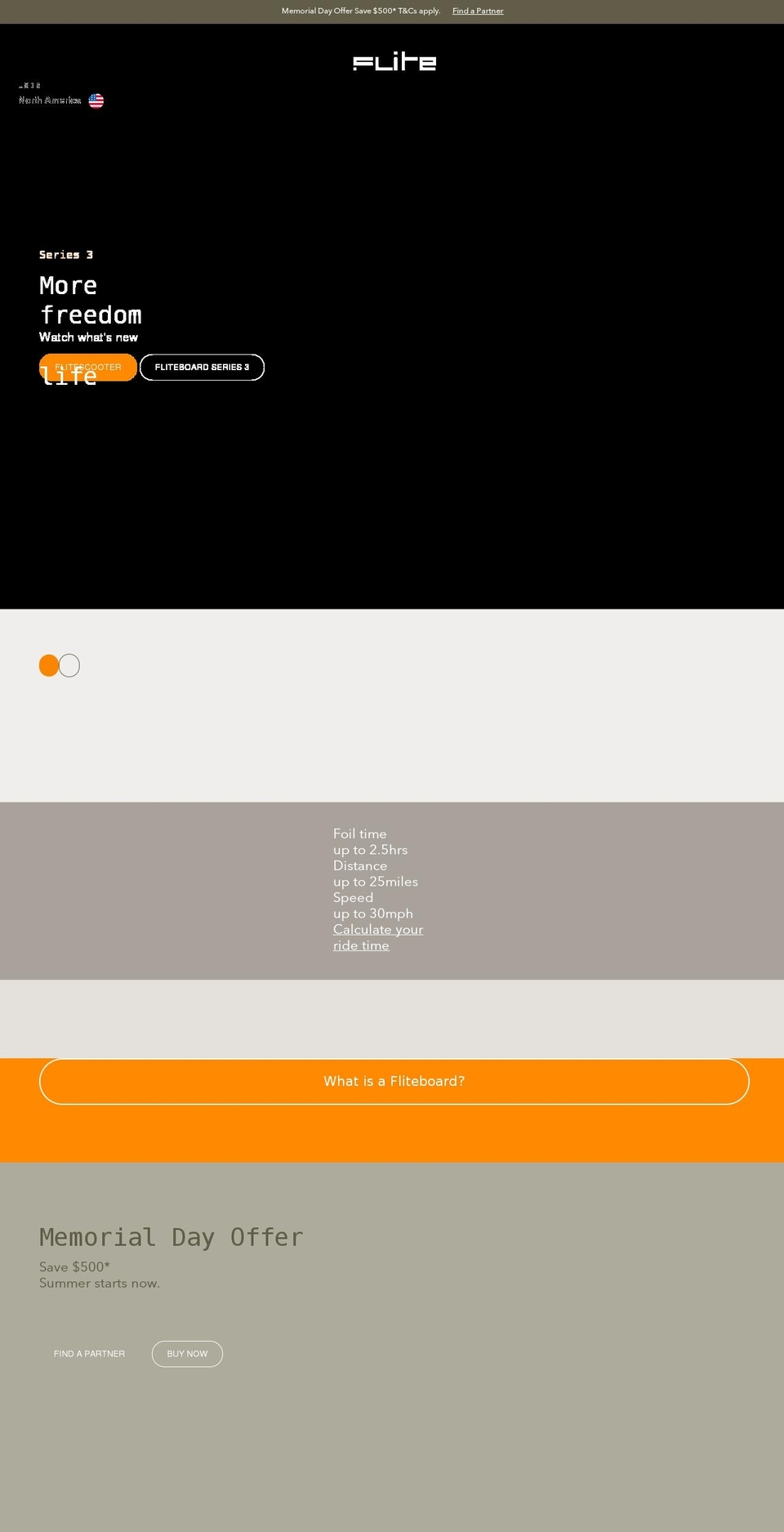 fliteboard.com shopify website screenshot