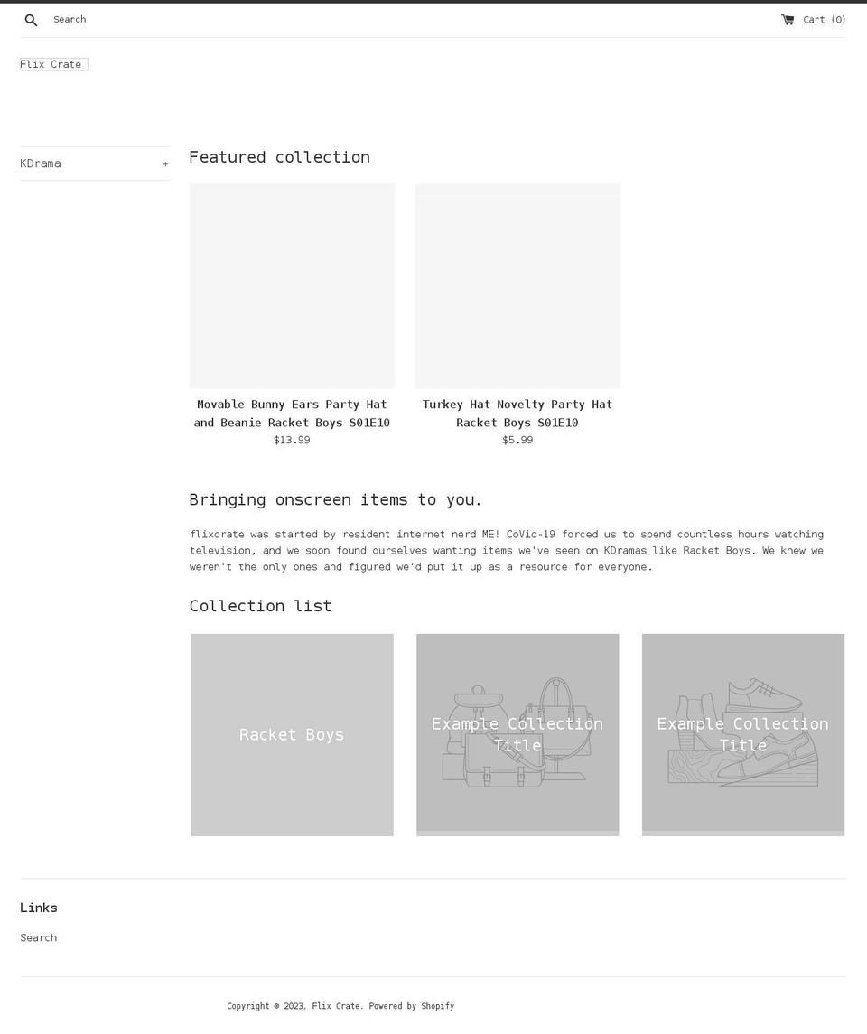 flixcrate.com shopify website screenshot