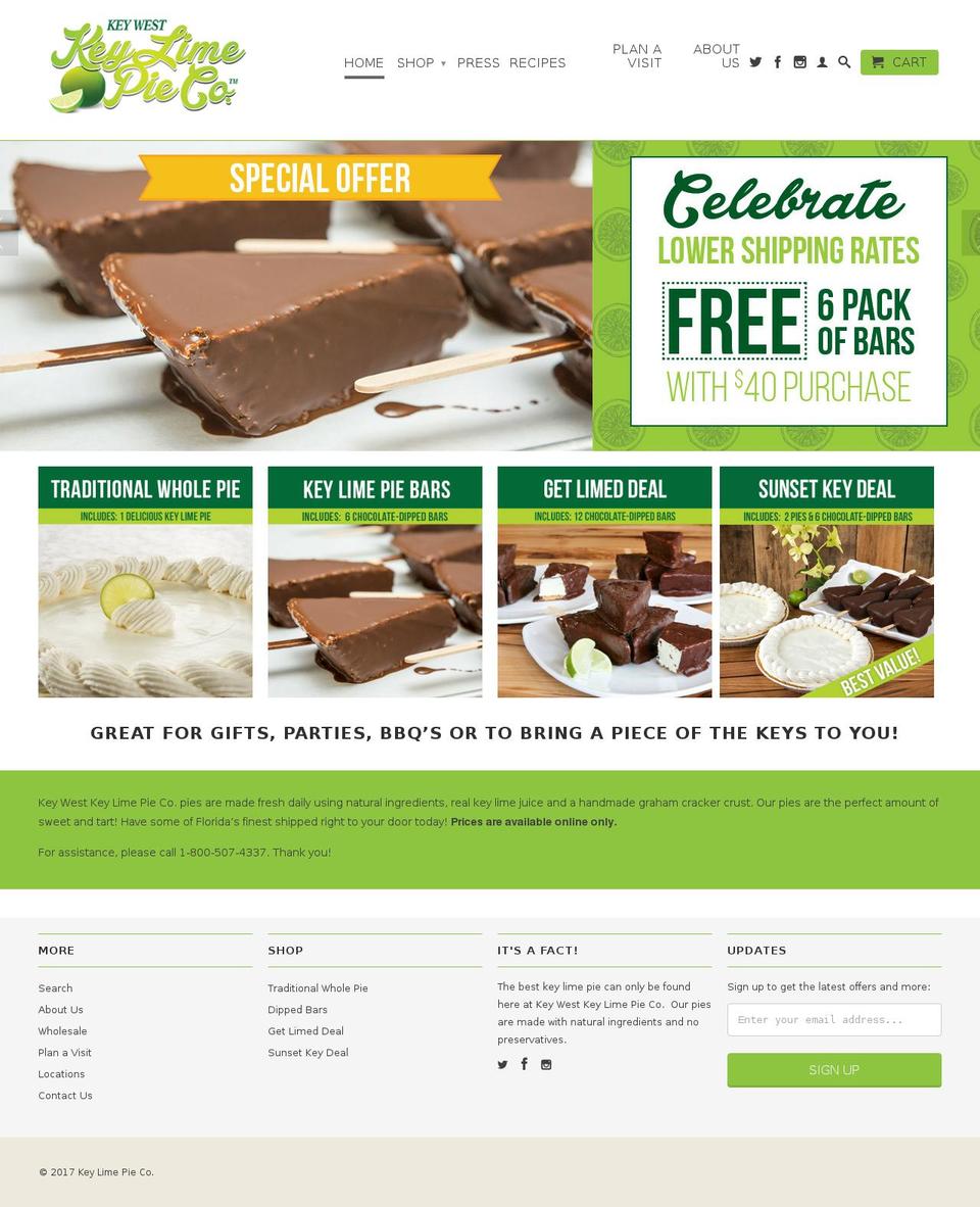 flkeyskeylimepie.com shopify website screenshot