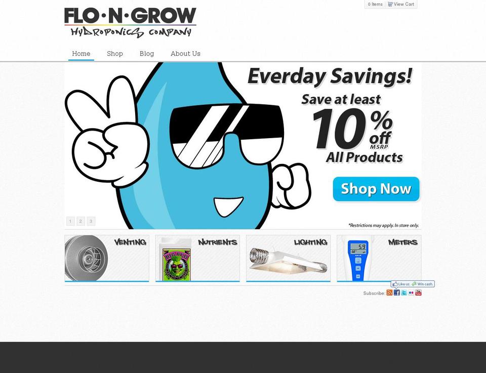 reAbsolute 1.1 Shopify theme site example flo-n-gro.com