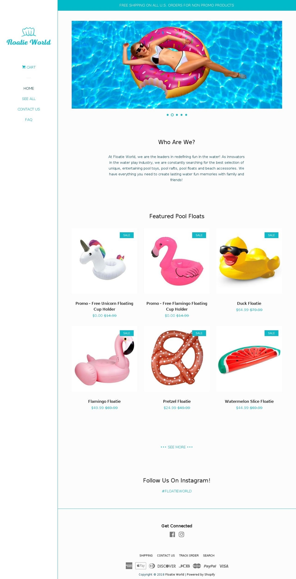 floatieworld.com — Shopify storefront screenshot
