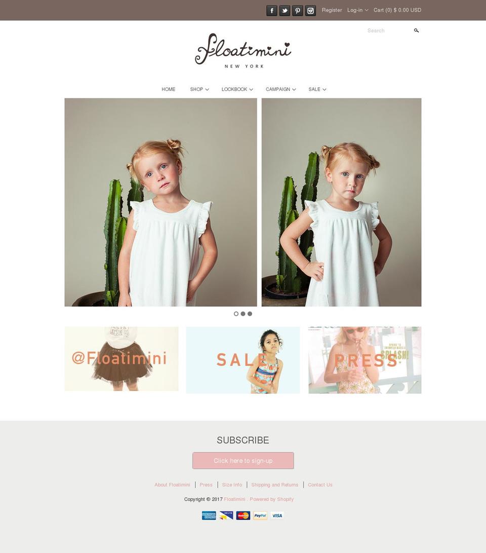 floatimini.com shopify website screenshot