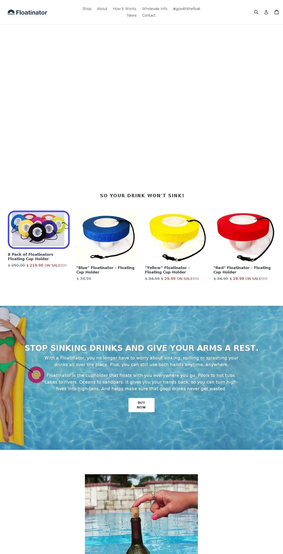 floatinator.com shopify website screenshot