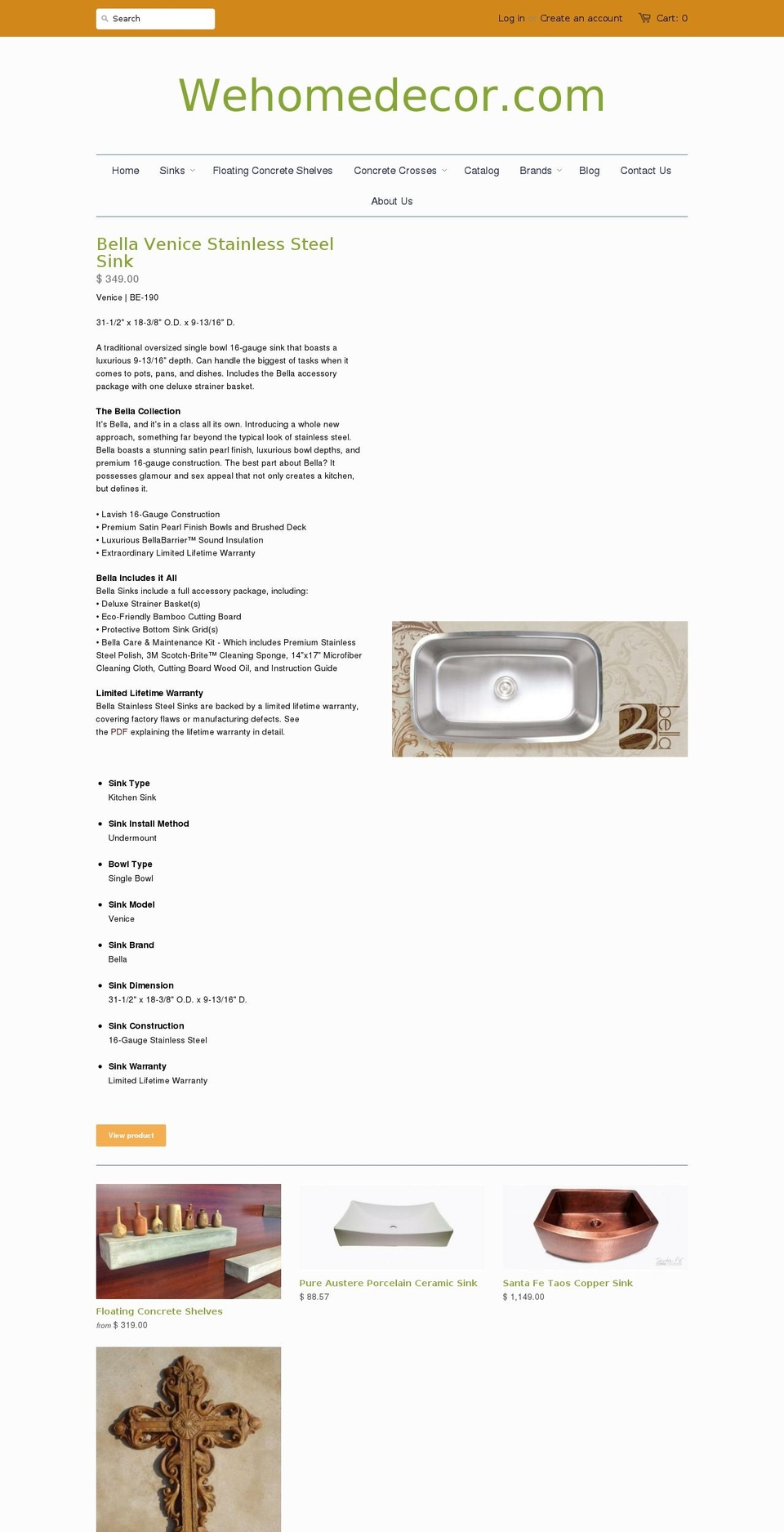 floatingconcreteshelves.com shopify website screenshot