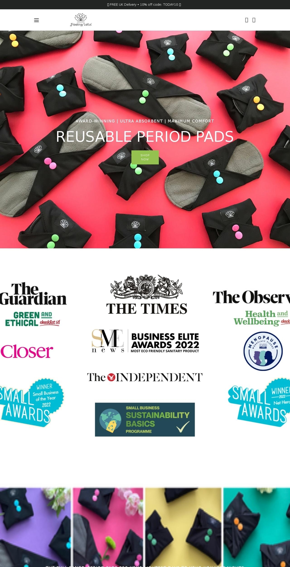 floatinglotuspads.com shopify website screenshot