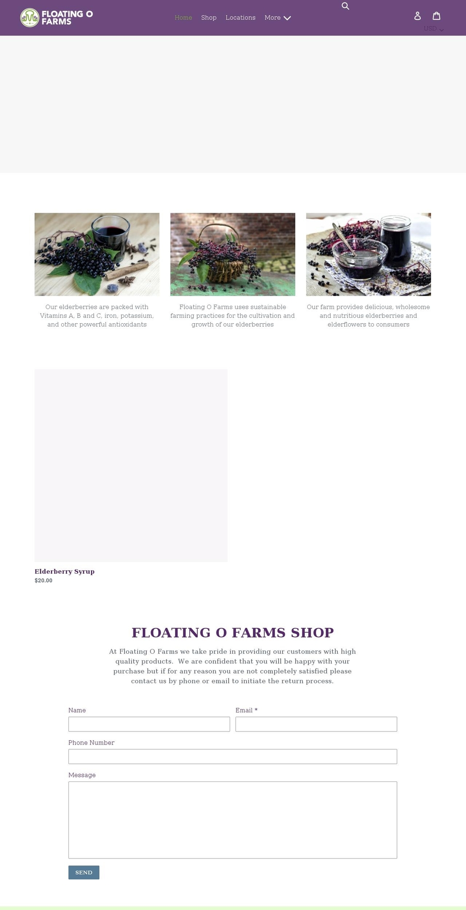 floatingofarms.com shopify website screenshot