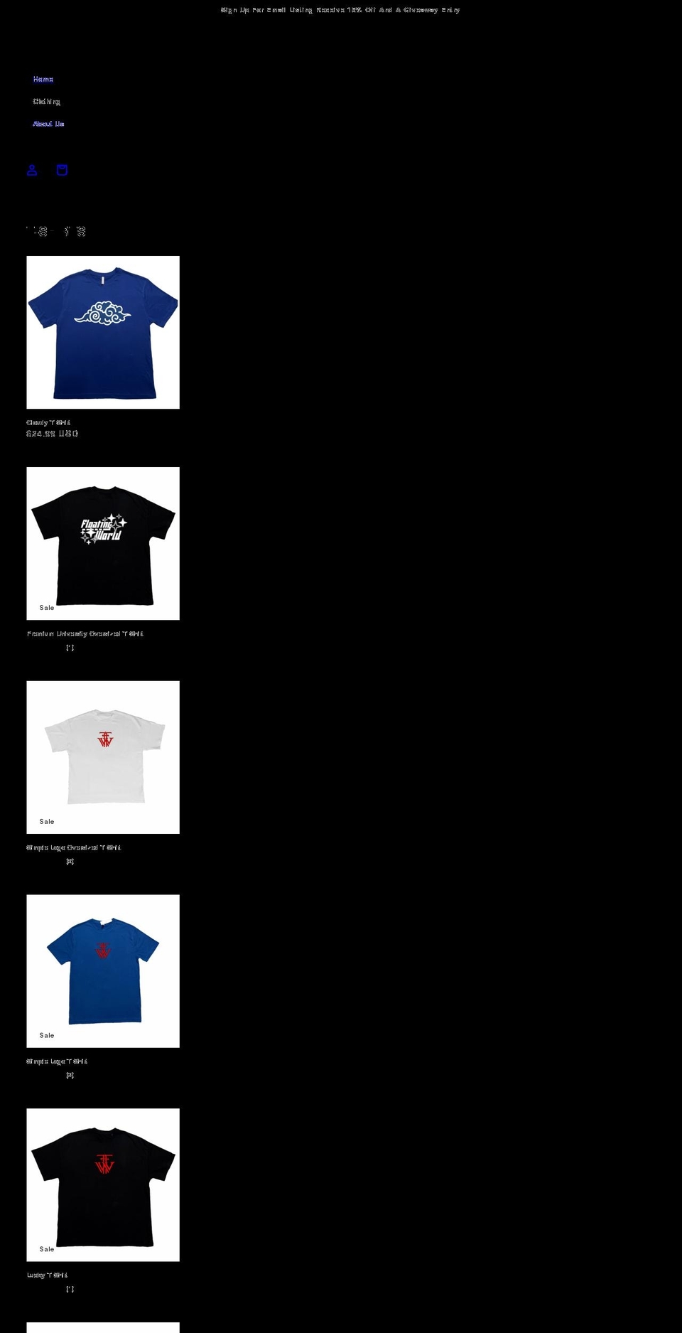 floatingworldclothing.com shopify website screenshot
