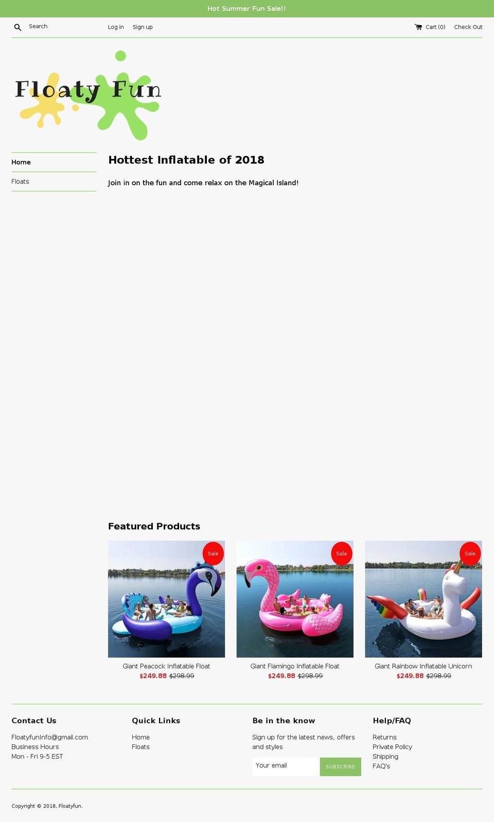 floatyfun.com — Shopify storefront screenshot