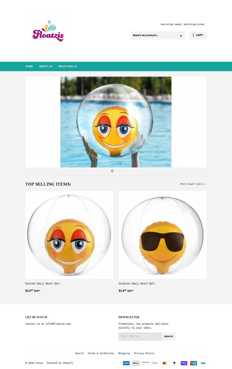 floatzis.com shopify website screenshot