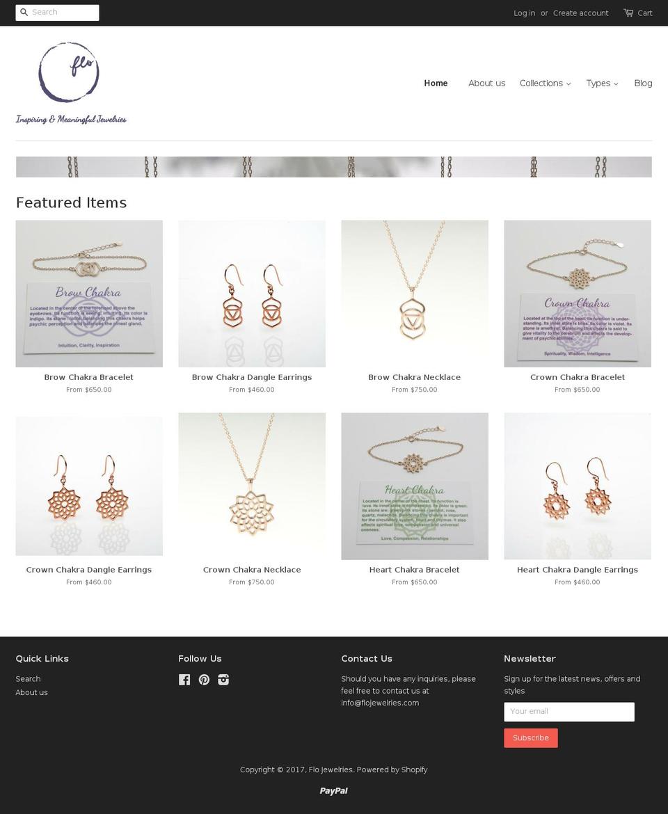 flojewelries.com shopify website screenshot