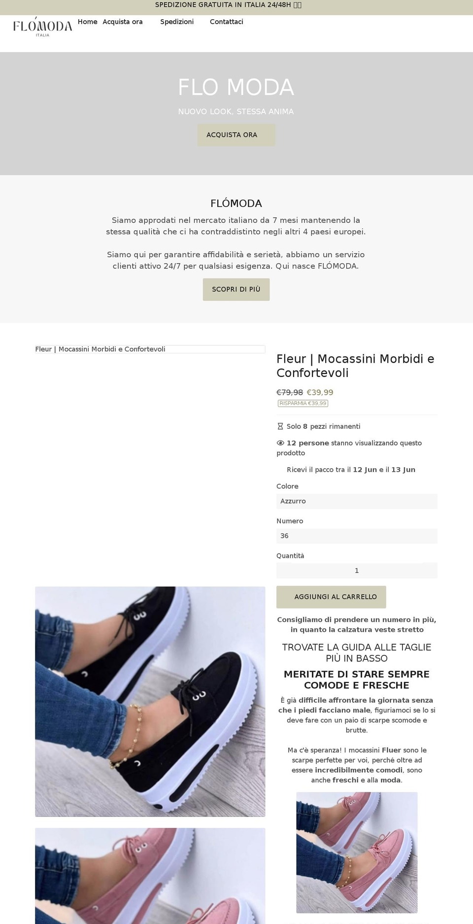 flomoda.it shopify website screenshot