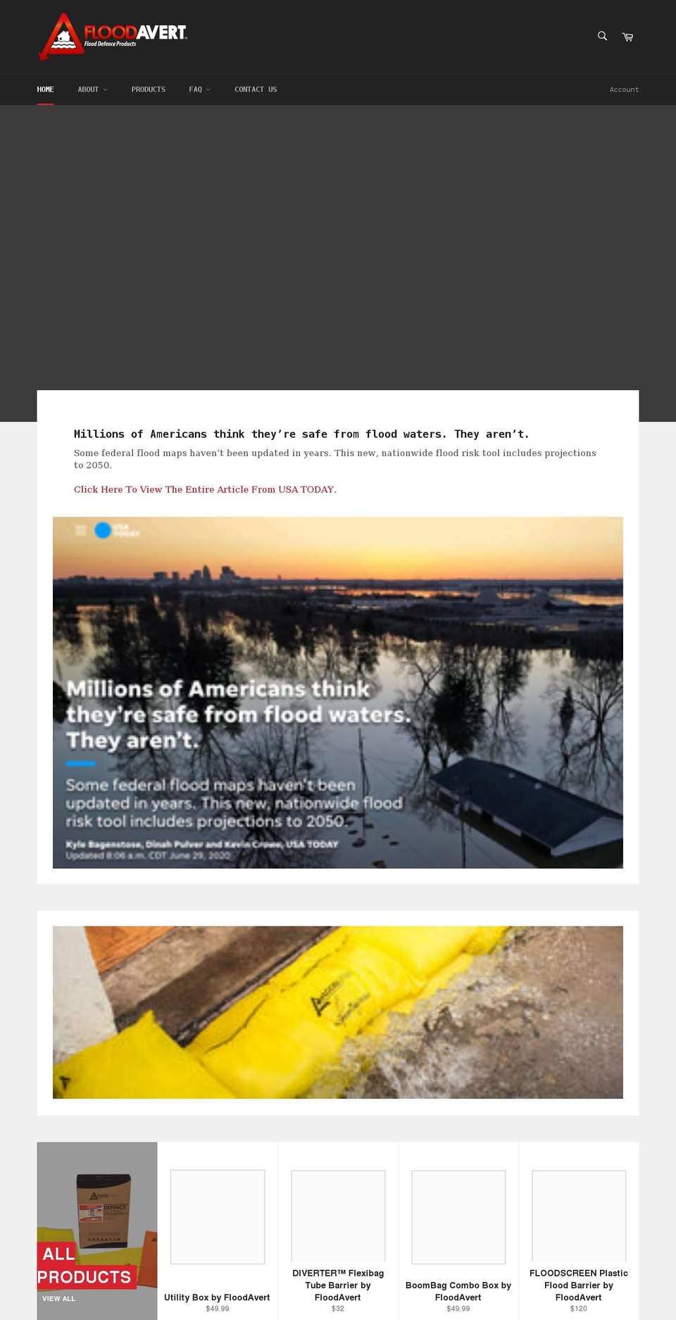 floodavert.com shopify website screenshot