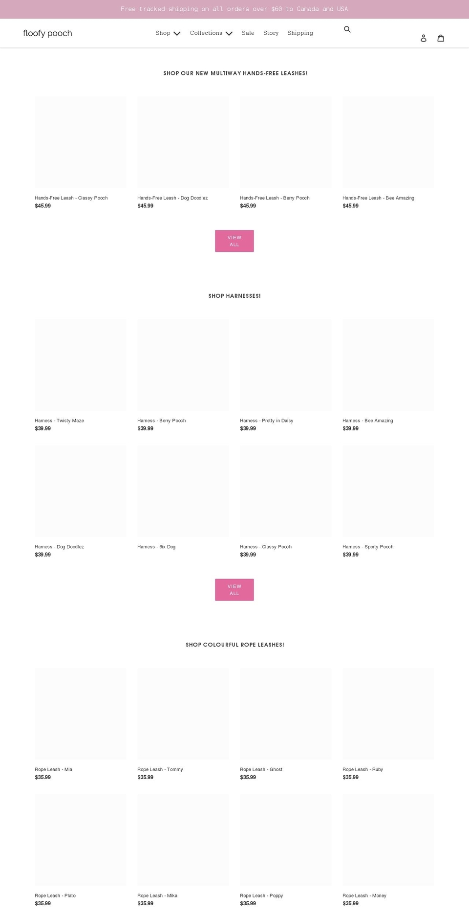 floofypooch.com shopify website screenshot