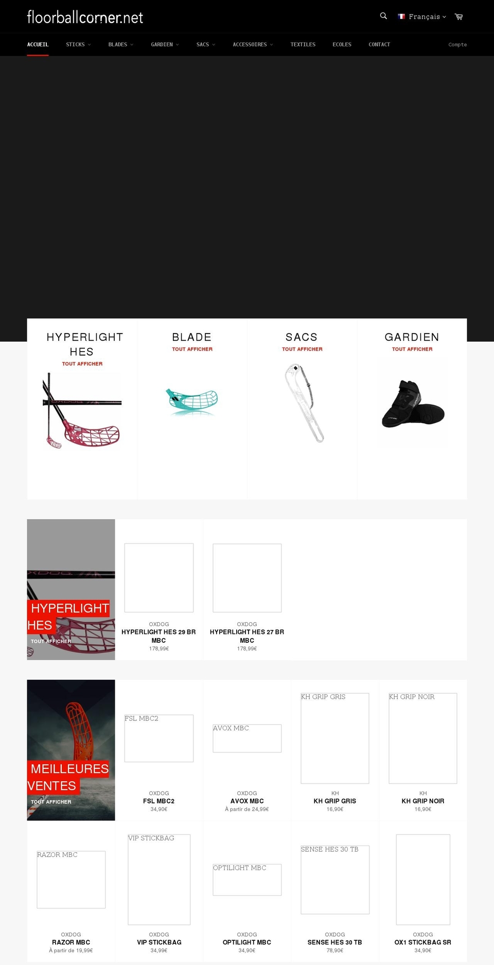 floorballcorner.net shopify website screenshot