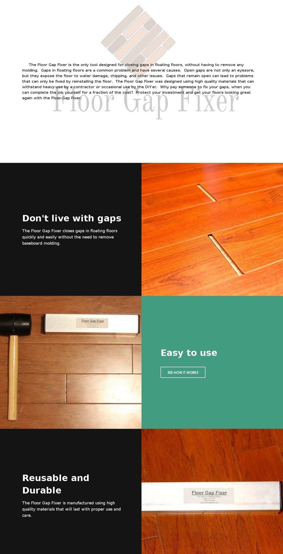 floorgapfixer.com shopify website screenshot