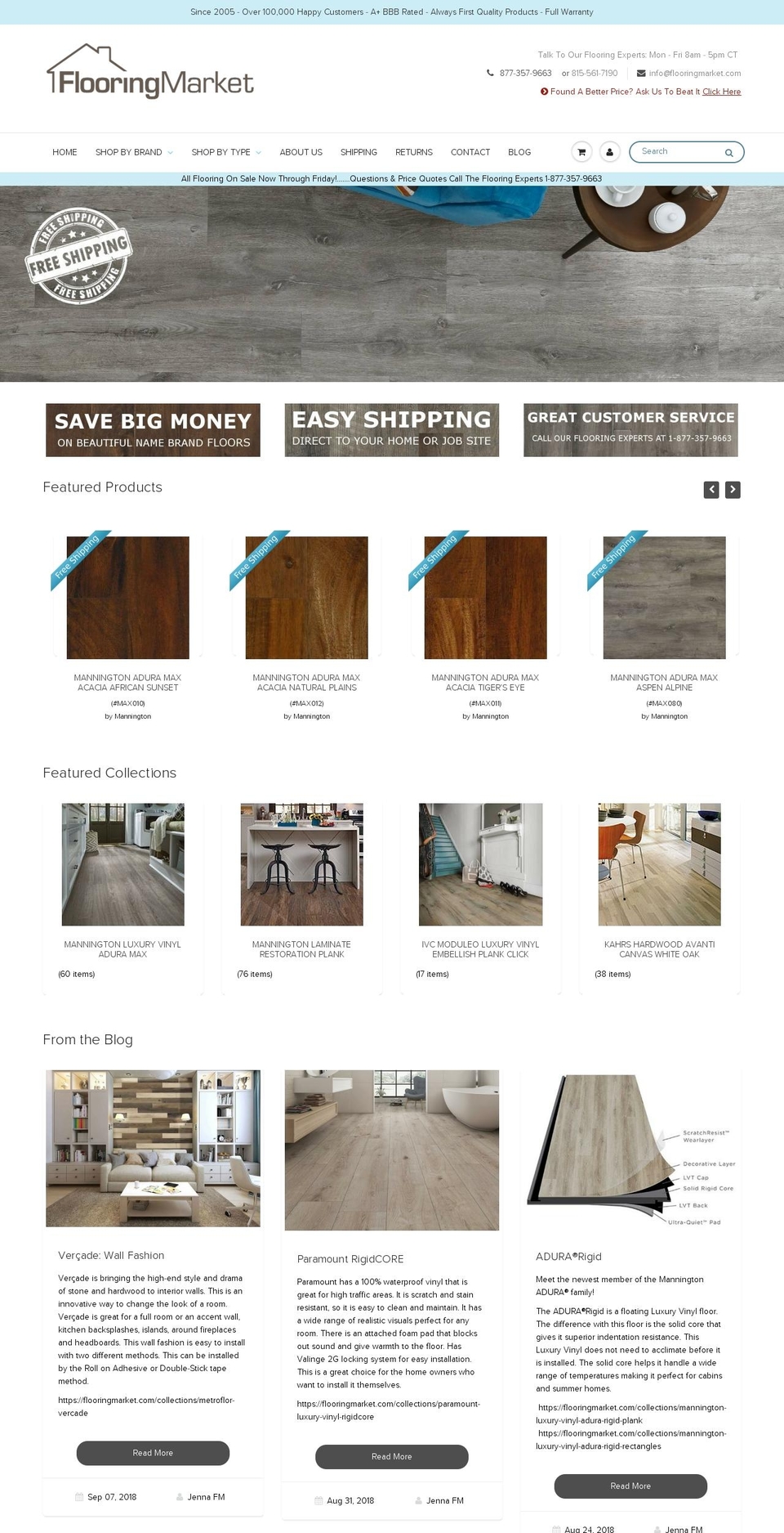flooringmarketpro.com — Shopify storefront screenshot