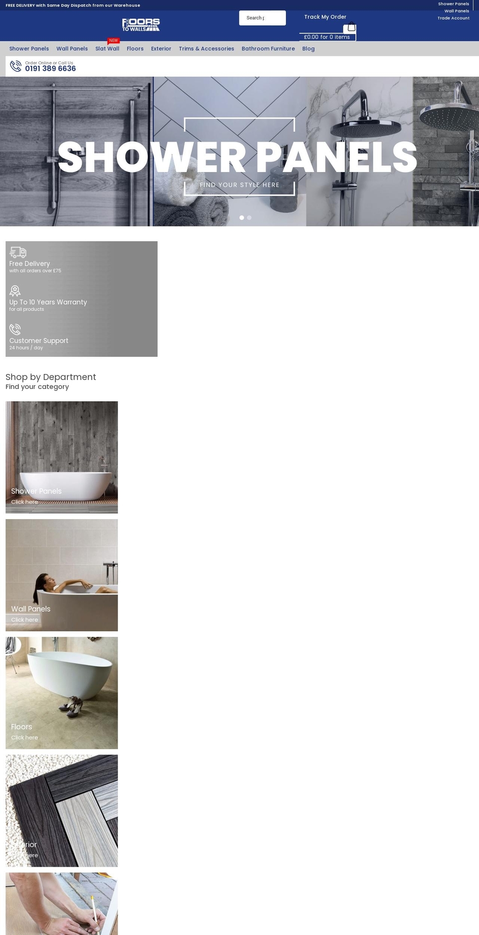 floorstowalls.co.uk shopify website screenshot