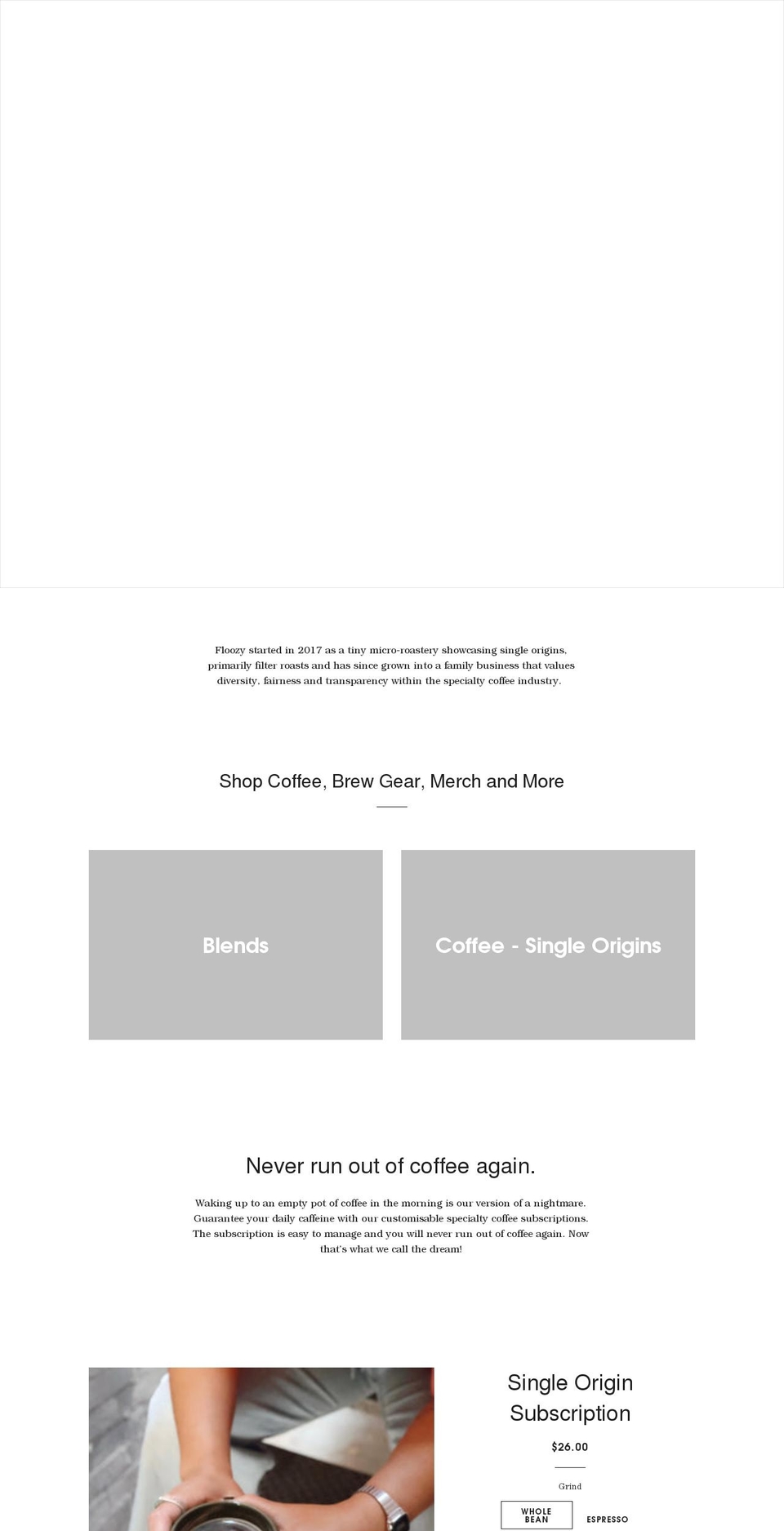 floozycoffee.com shopify website screenshot