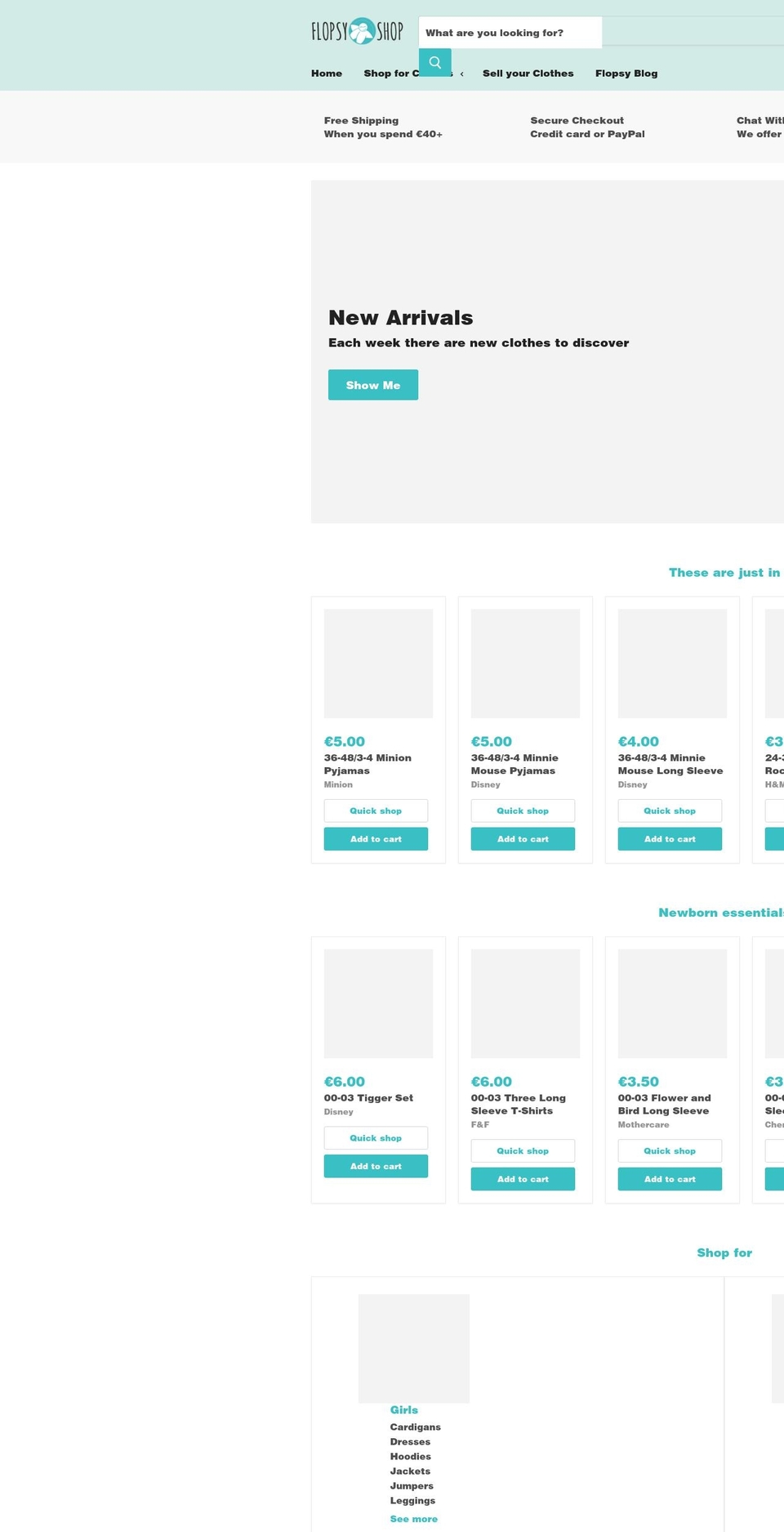 flopsyshop.com shopify website screenshot