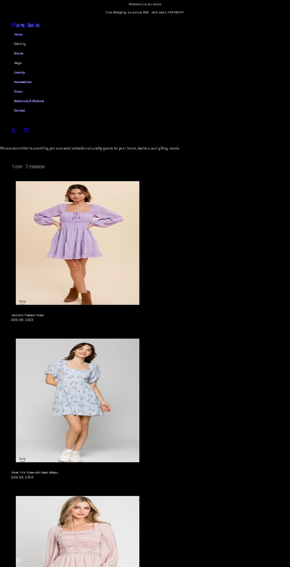 flora-belle.com shopify website screenshot