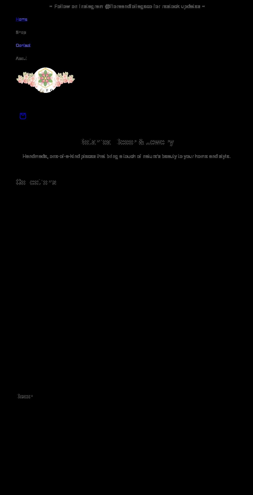 floraandfoliage.com shopify website screenshot