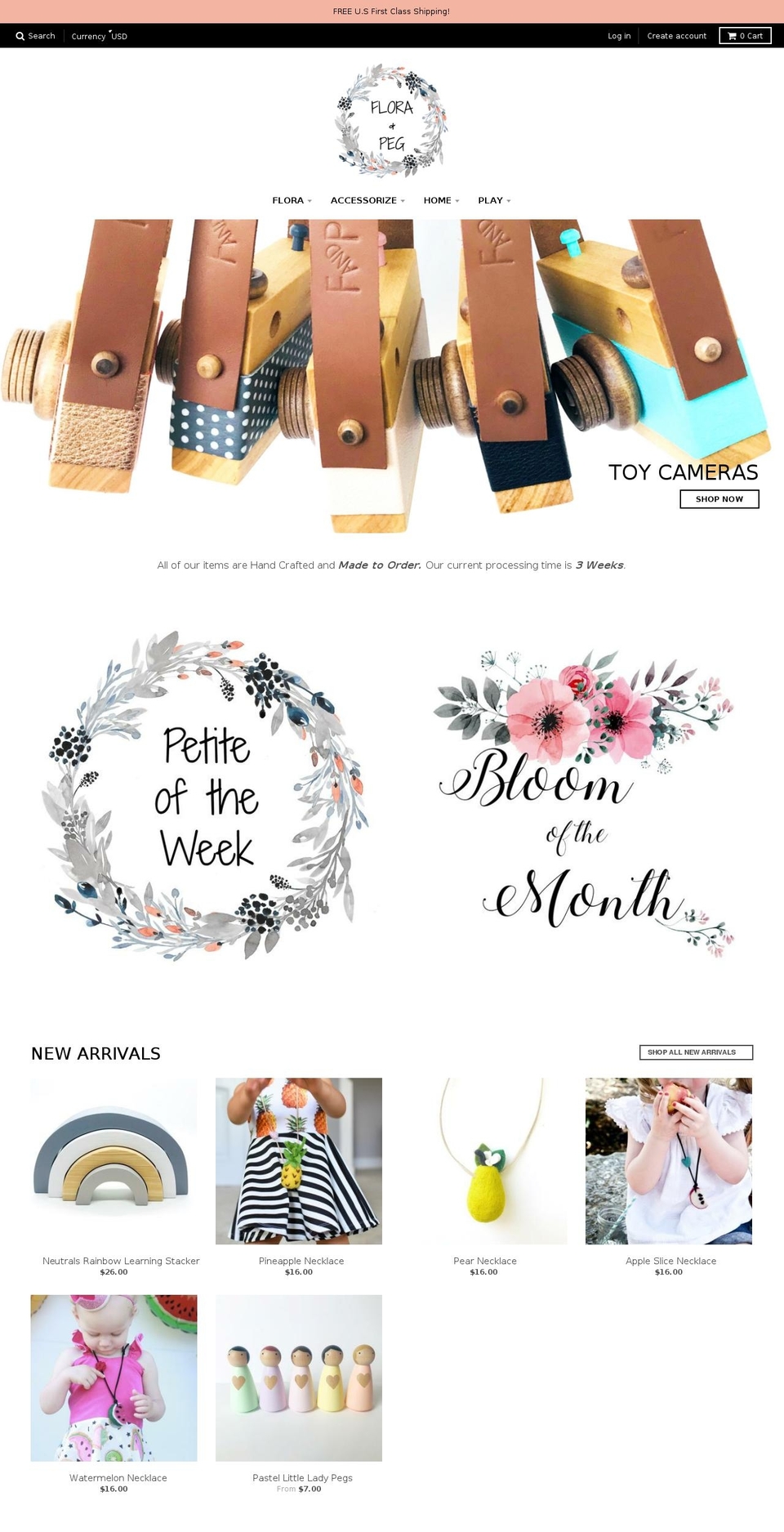 floraandpeg.com shopify website screenshot