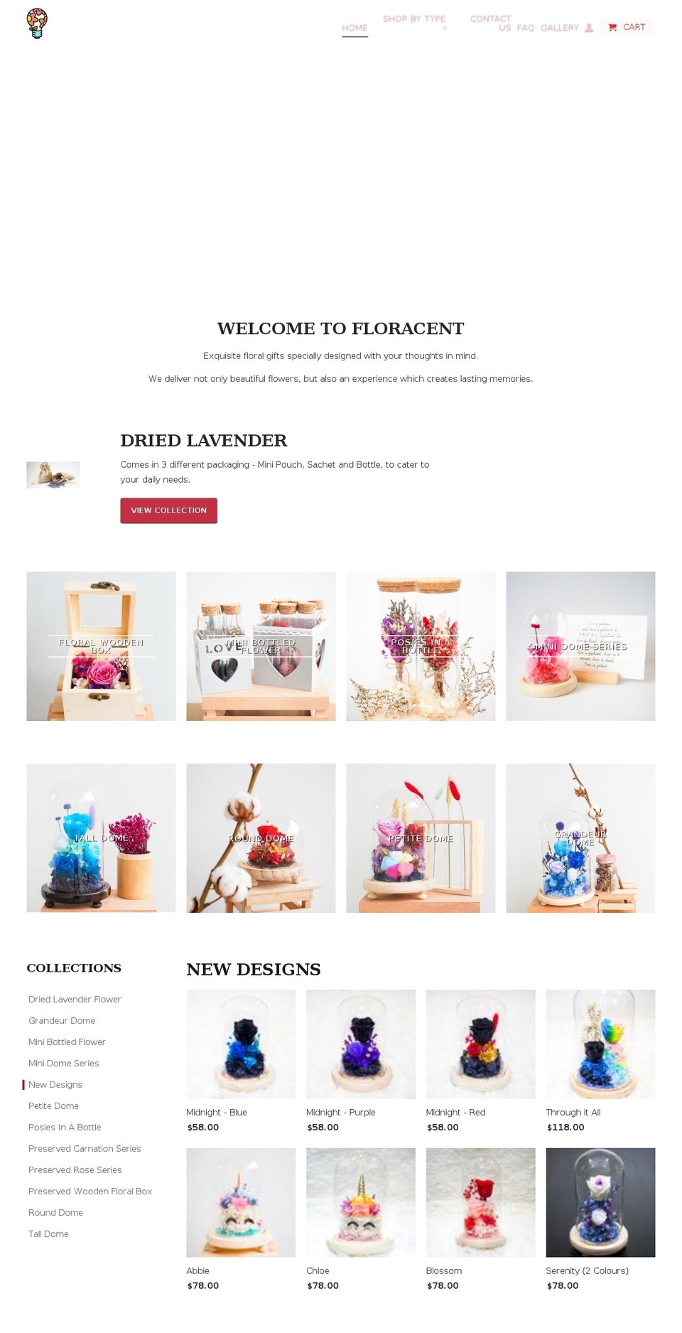 OOTS Support Shopify theme site example floracent.com