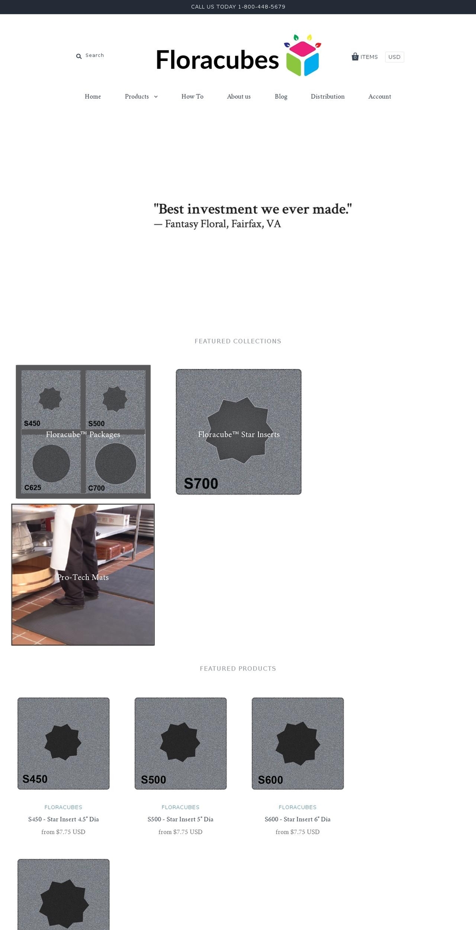 floracubes.com shopify website screenshot