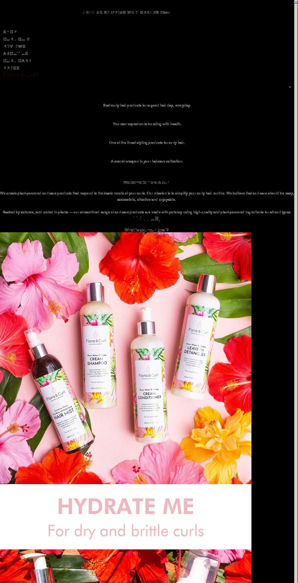 floracurl.co.uk shopify website screenshot